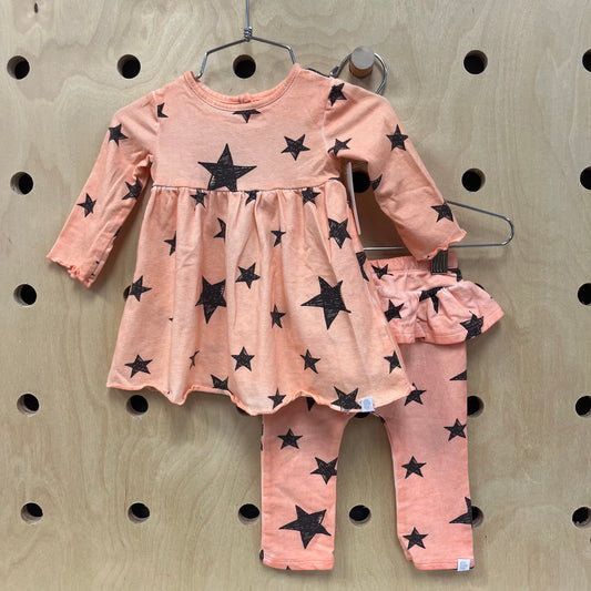 Coral Stars Ruffle Outfit
