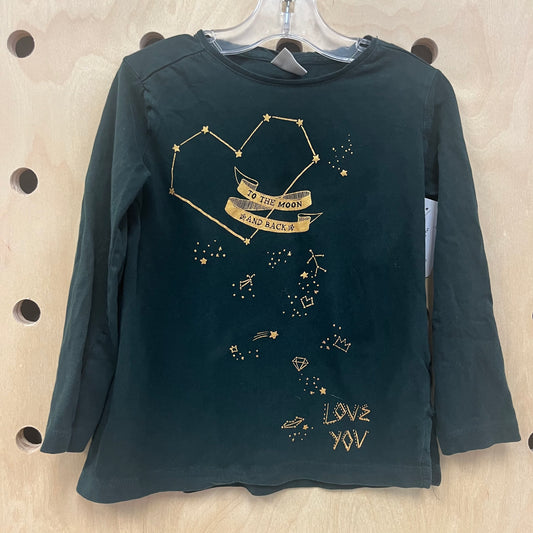 Green To the Moon LS Tee