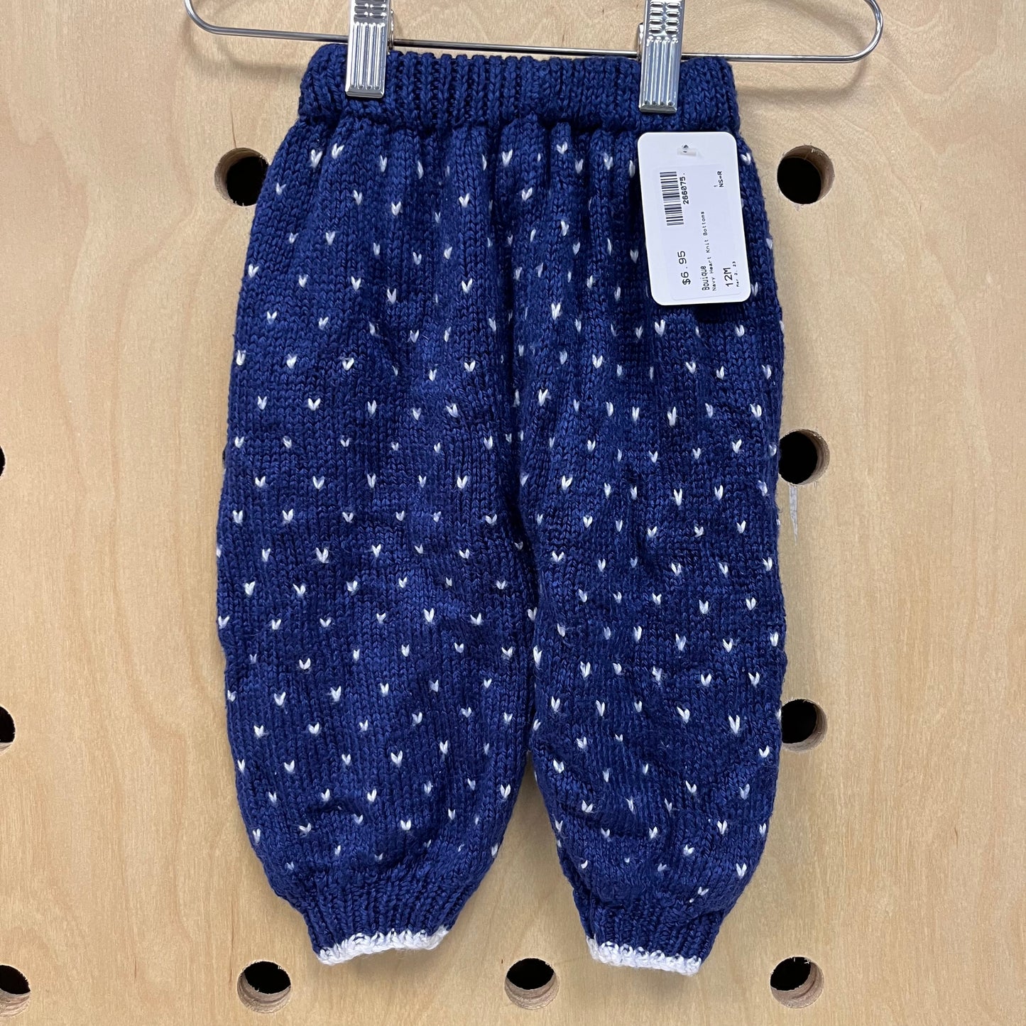 Navy Heart Knit Bottoms