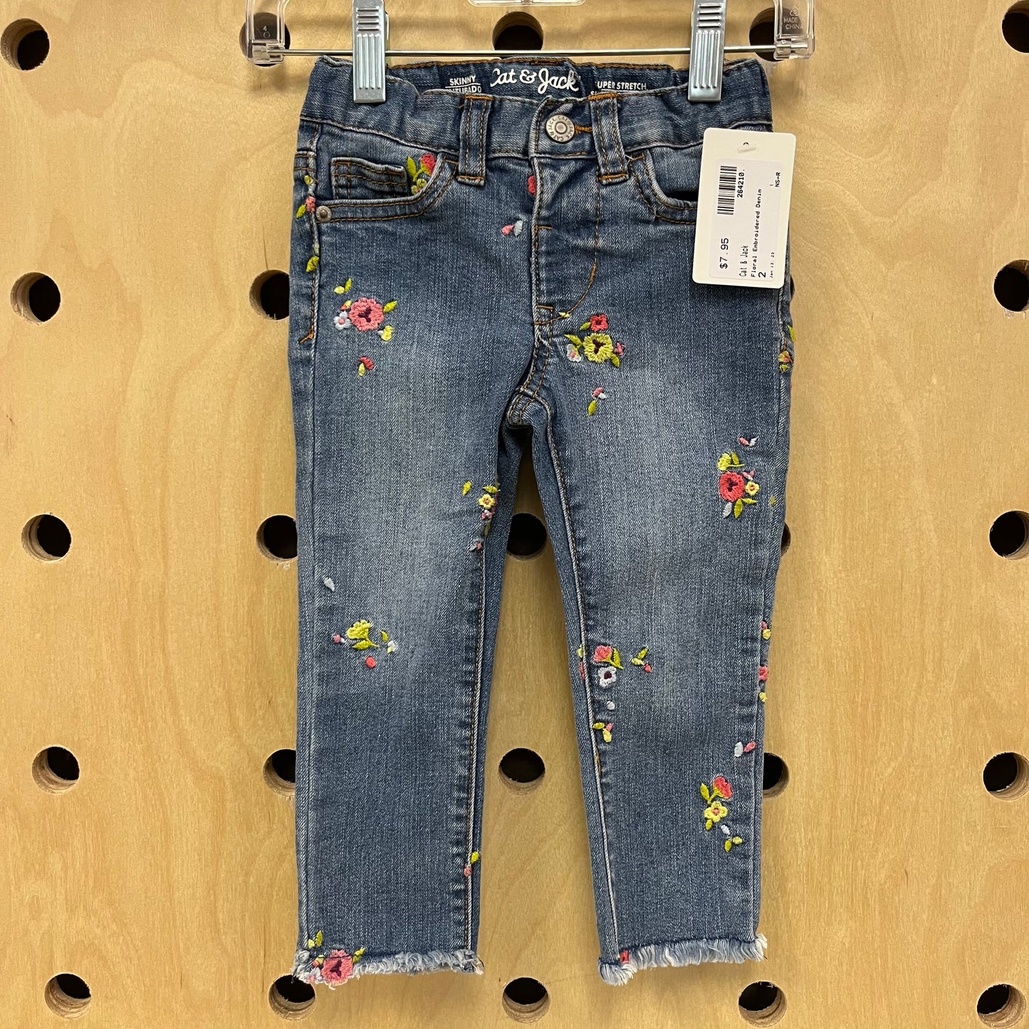 Floral Embroidered Denim
