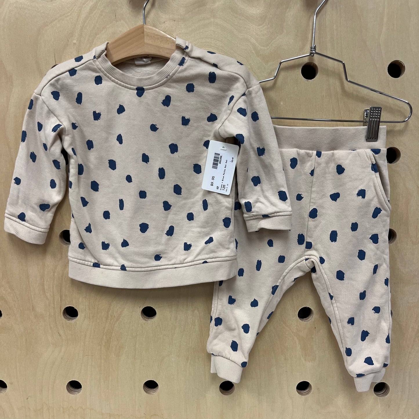Cream + Blue Polka Dot Set