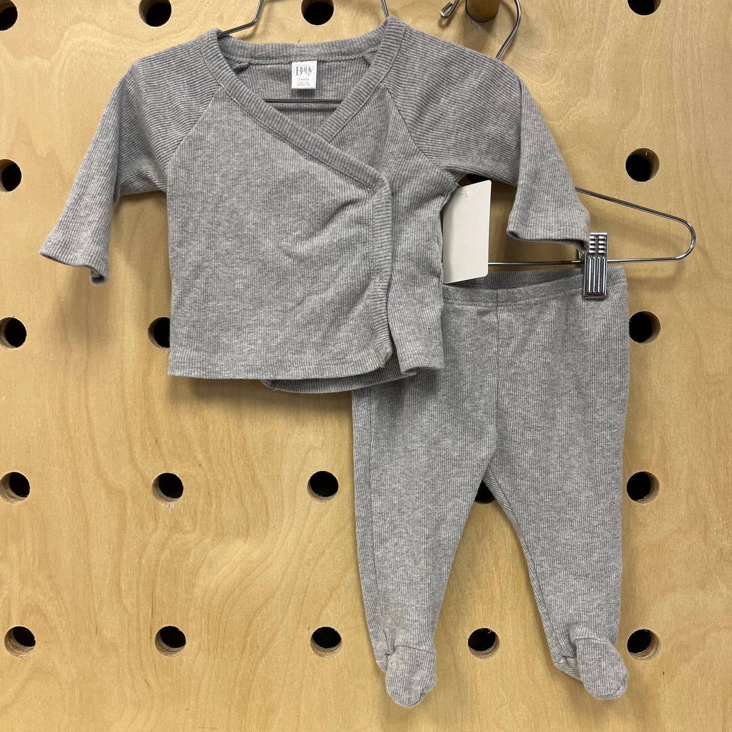 Grey Ribbed 2pc. Outfit