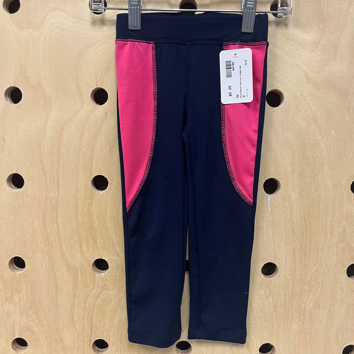 Pink+Navy Active Leggings
