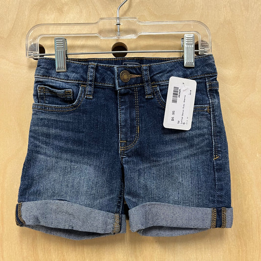 Cuffed Denim Midi Shorts