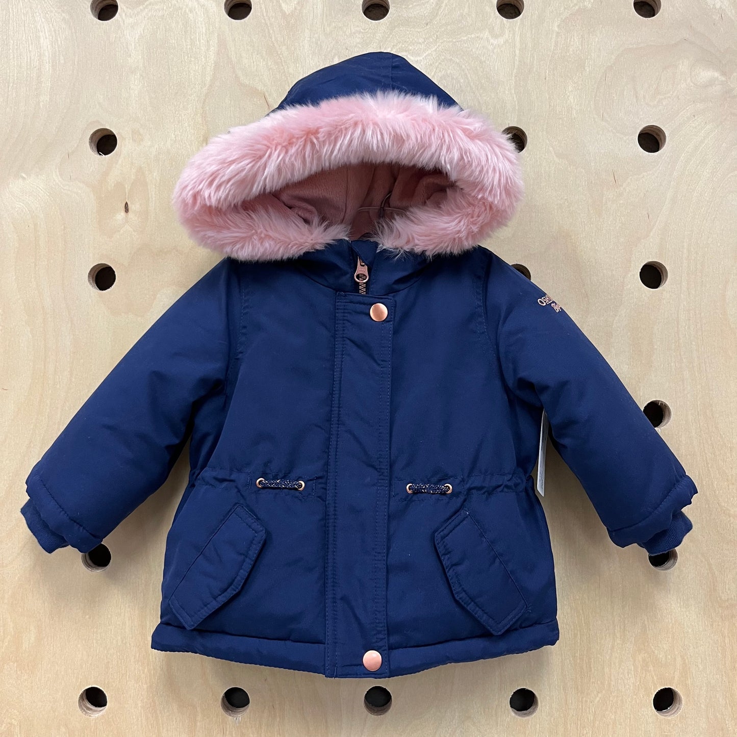 Navy/Pink Puffer Coat