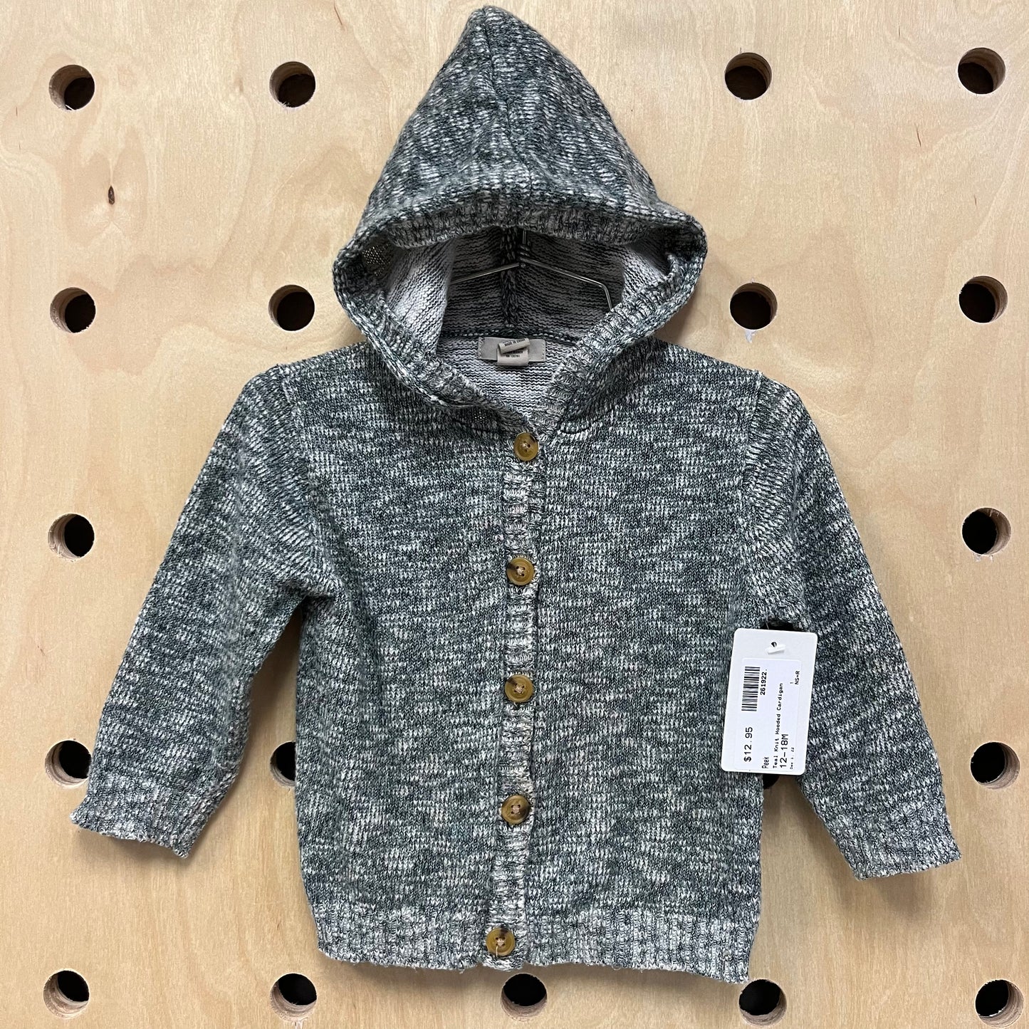 Teal Knit Hooded Cardigan