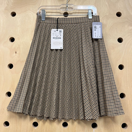 Tan & Black Pleated Skirt NEW!