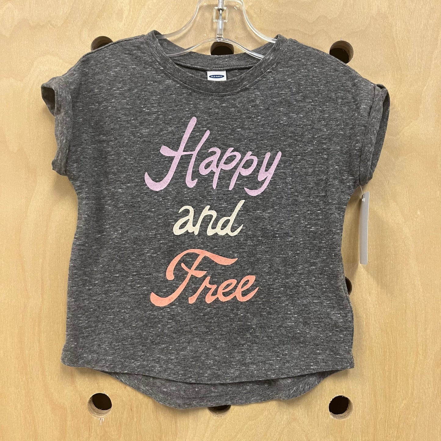 Grey Happy & Free Tee
