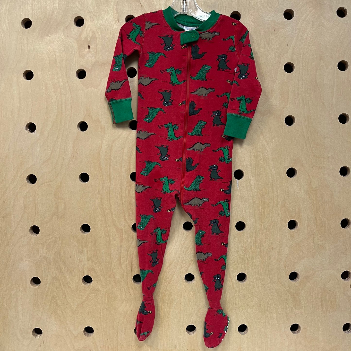 Red Dino Zip Footies
