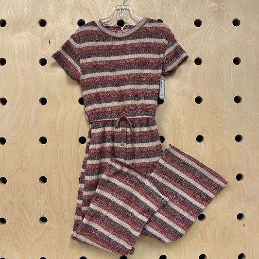 Pink Brown & Grey Knit Jumpsuit