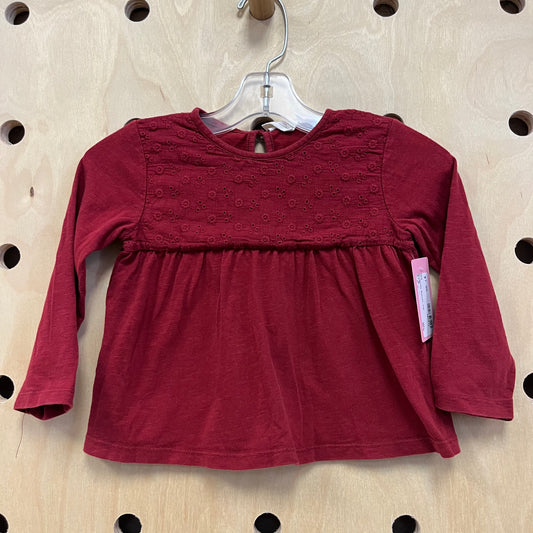 Burgundy Eyelet Top