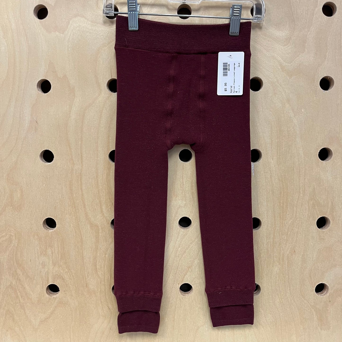 Maroon Fleece Lined Leggings