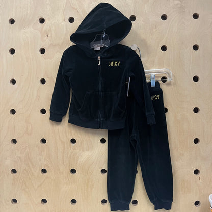 Black Velour Track Suit