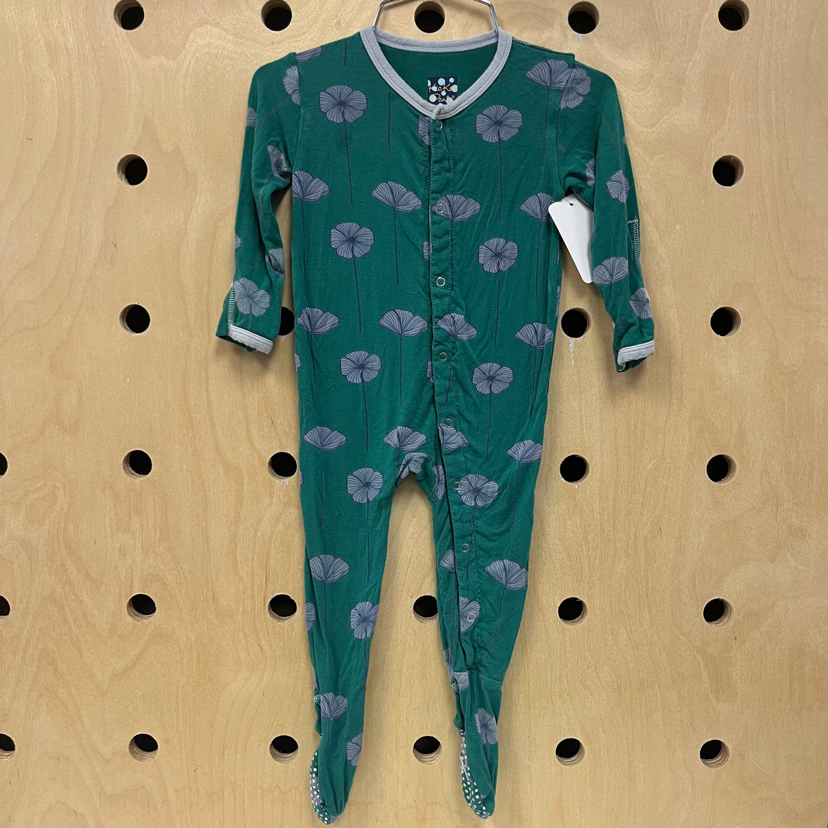 Teal & Blue Floral Footies