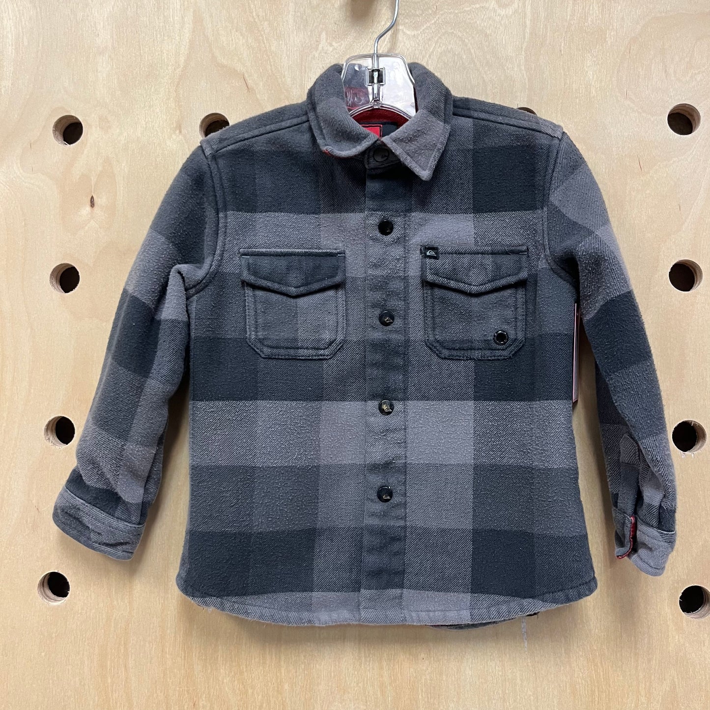 Grey Plaid Lined Flannel Jacket