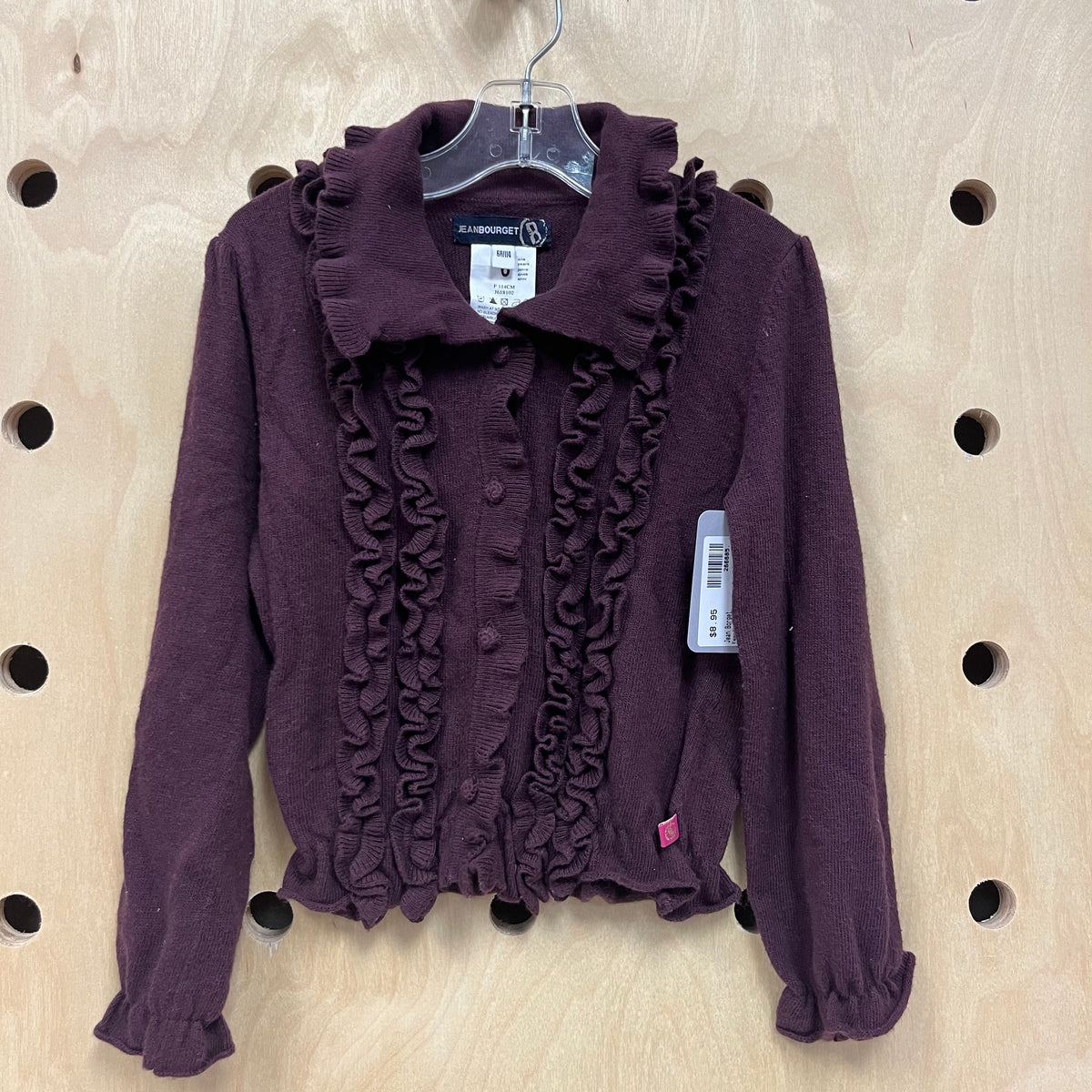 Eggplant Ruffle Cardigan
