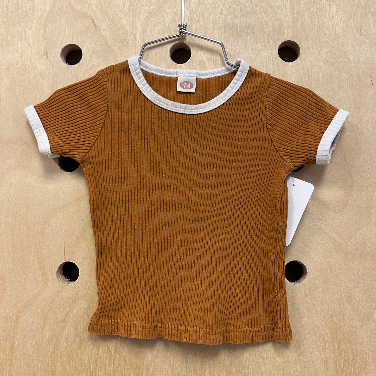 Tan & Cream Ribbed Top