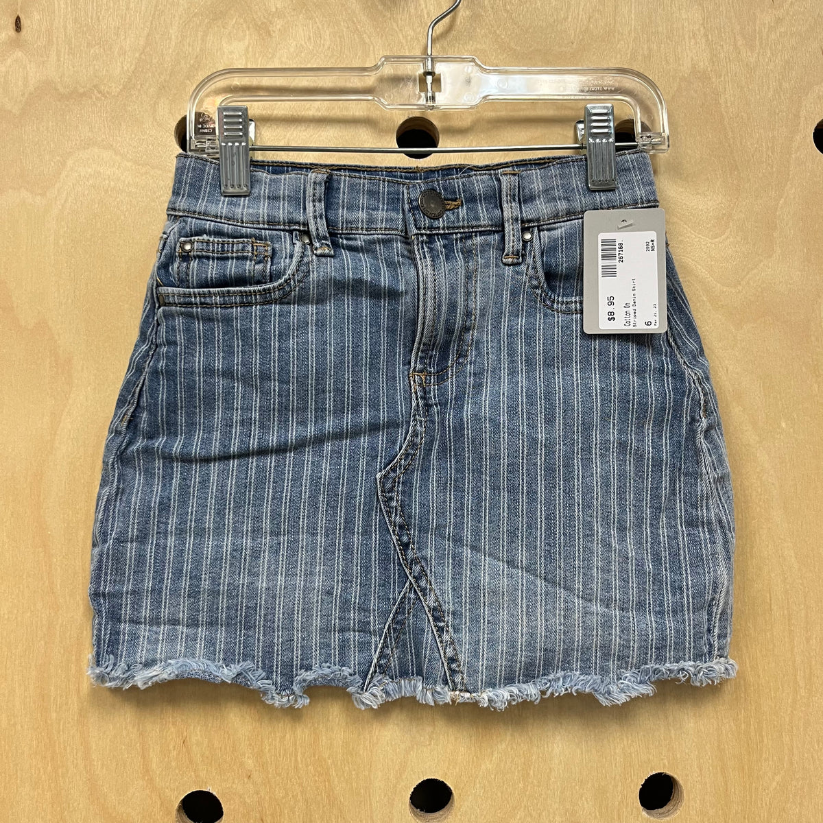Striped Denim Skirt