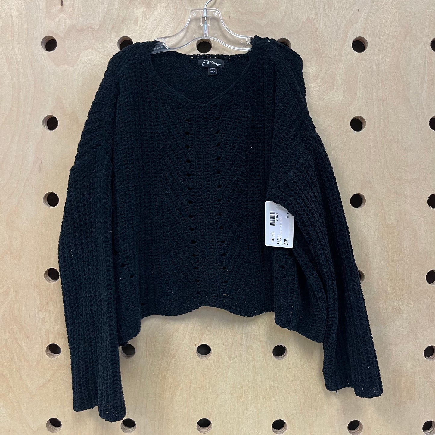 Black Chunky Loose Knit Sweater
