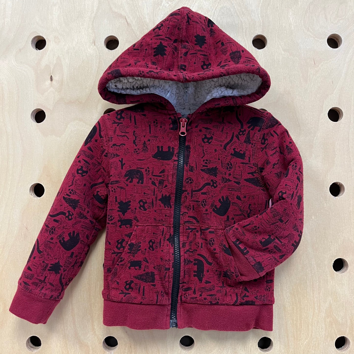 Burgundy Woodland Zp Hoodie