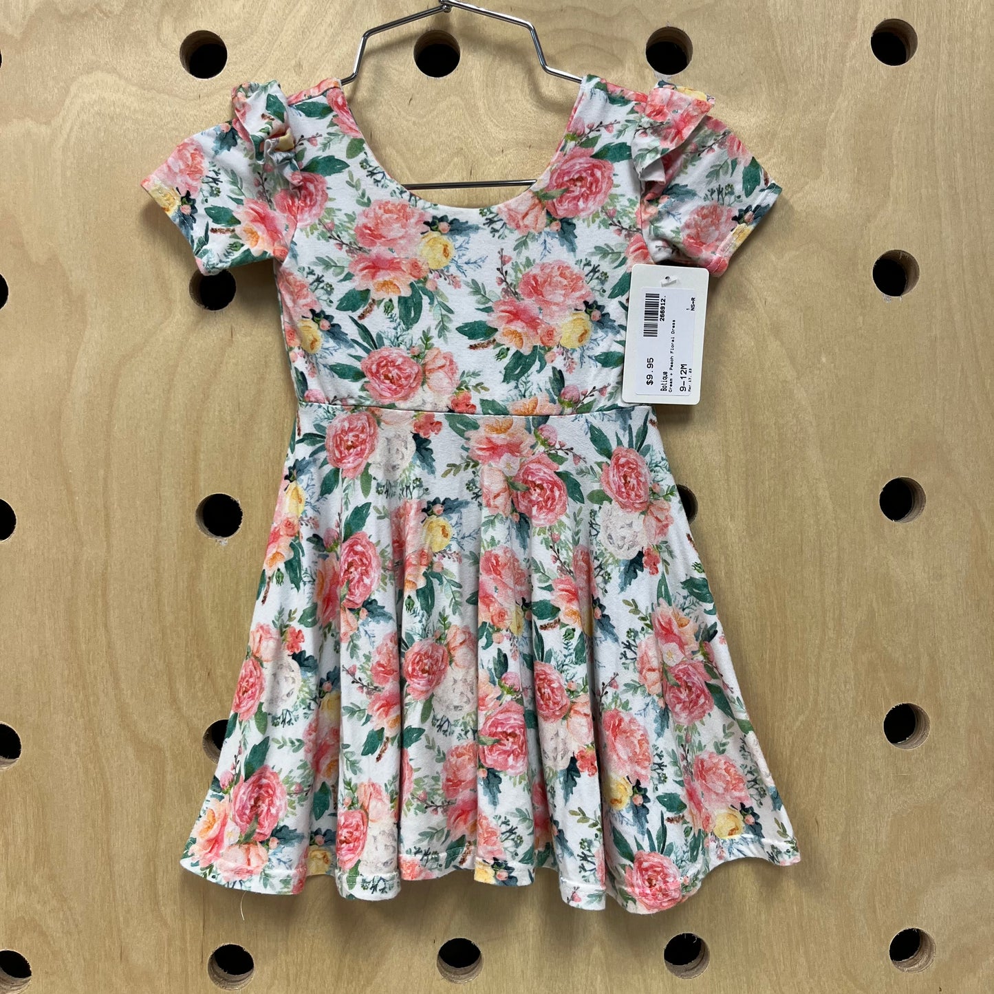 Cream + Peach Floral Dress