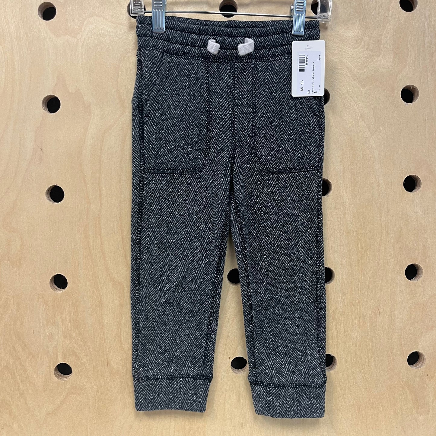 Grey Herringbone Joggers