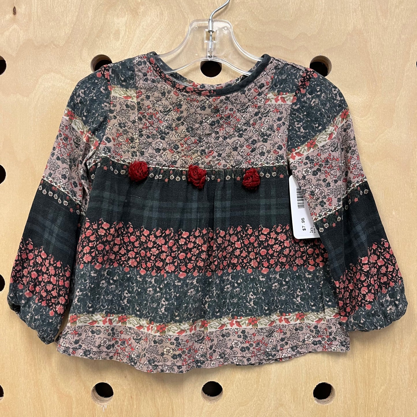 Grey Floral Top