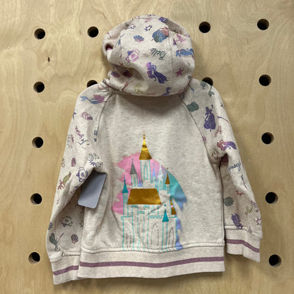 Beige Princess Zip Hoodie