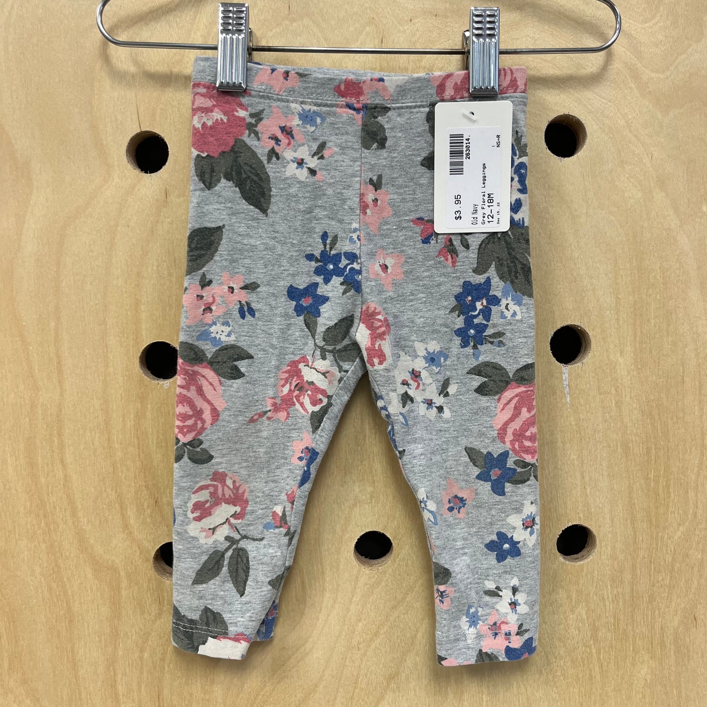 Grey Floral Leggings