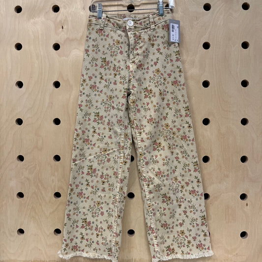Floral Denim Wide Leg Jeans