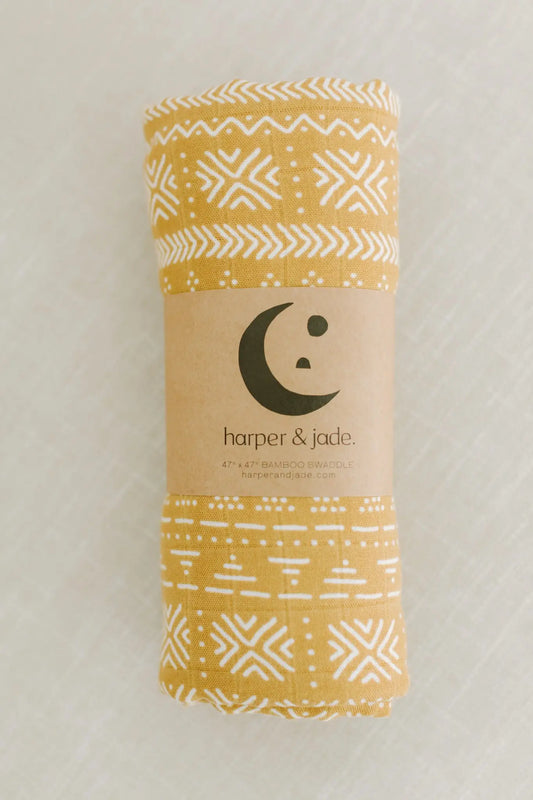 Bamboo Swaddle Mustard Mud