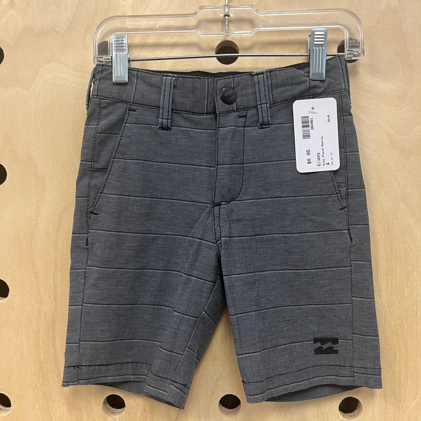 Grey Plaid Shorts