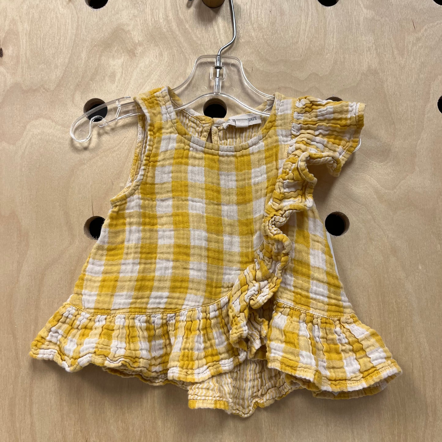 Yellow Plaid Gauze Tank