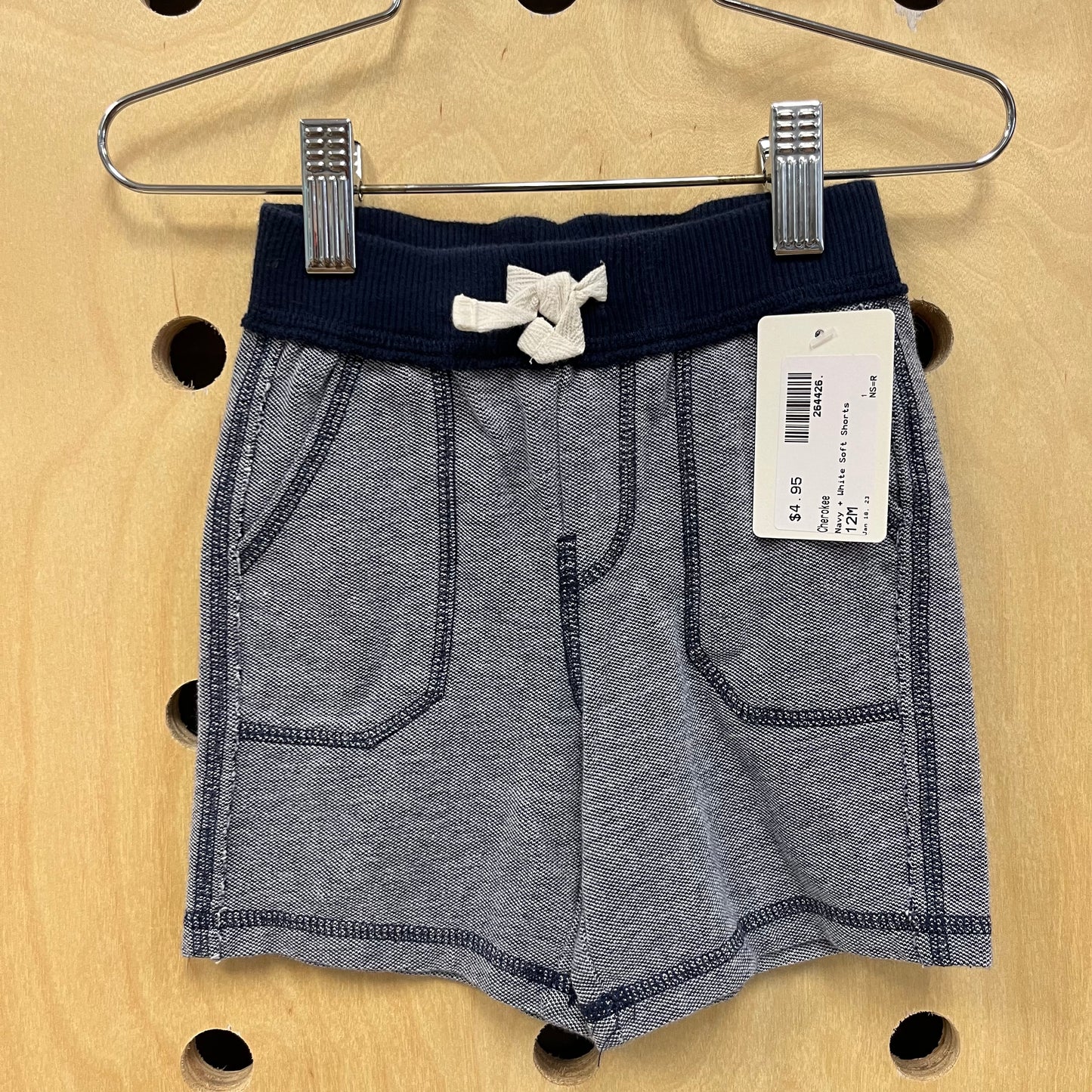 Navy + White Soft Shorts