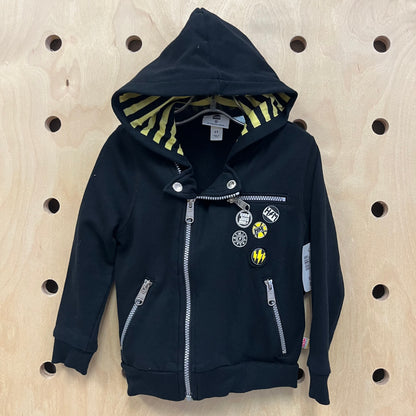 Black + Yellow Zip Hoodie