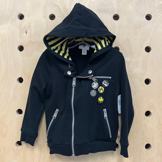 Black + Yellow Zip Hoodie
