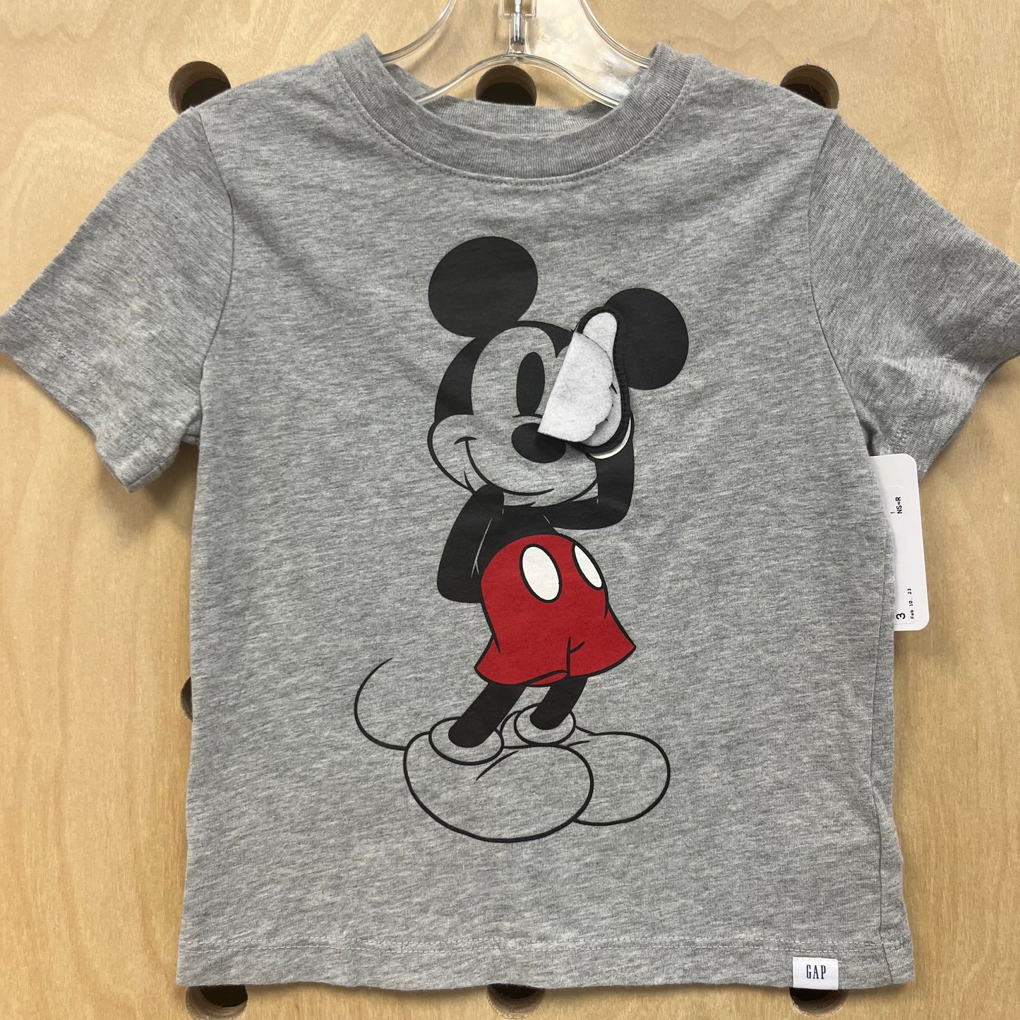 Grey Peeking Mickey Tee