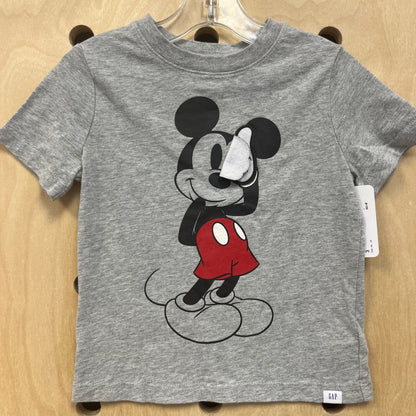 Grey Peeking Mickey Tee
