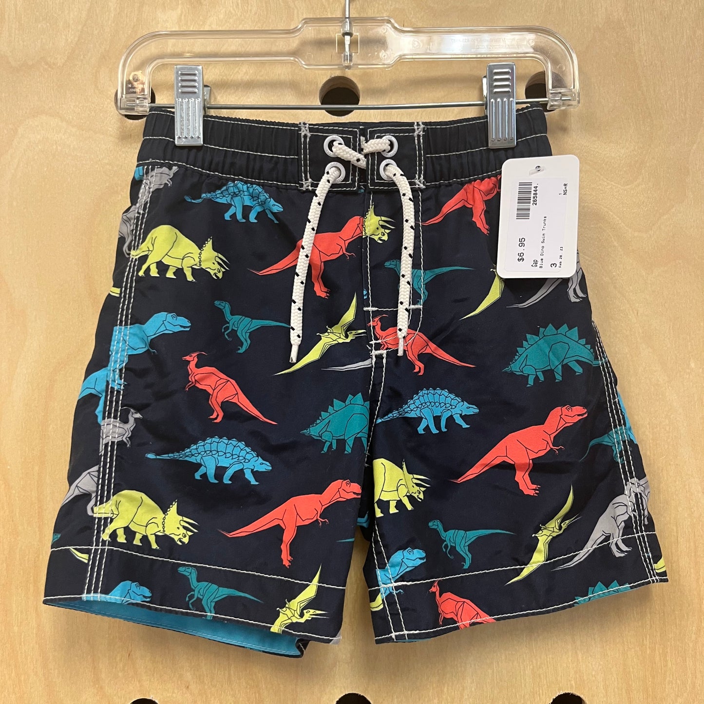 Blue Dino Swim Trunks