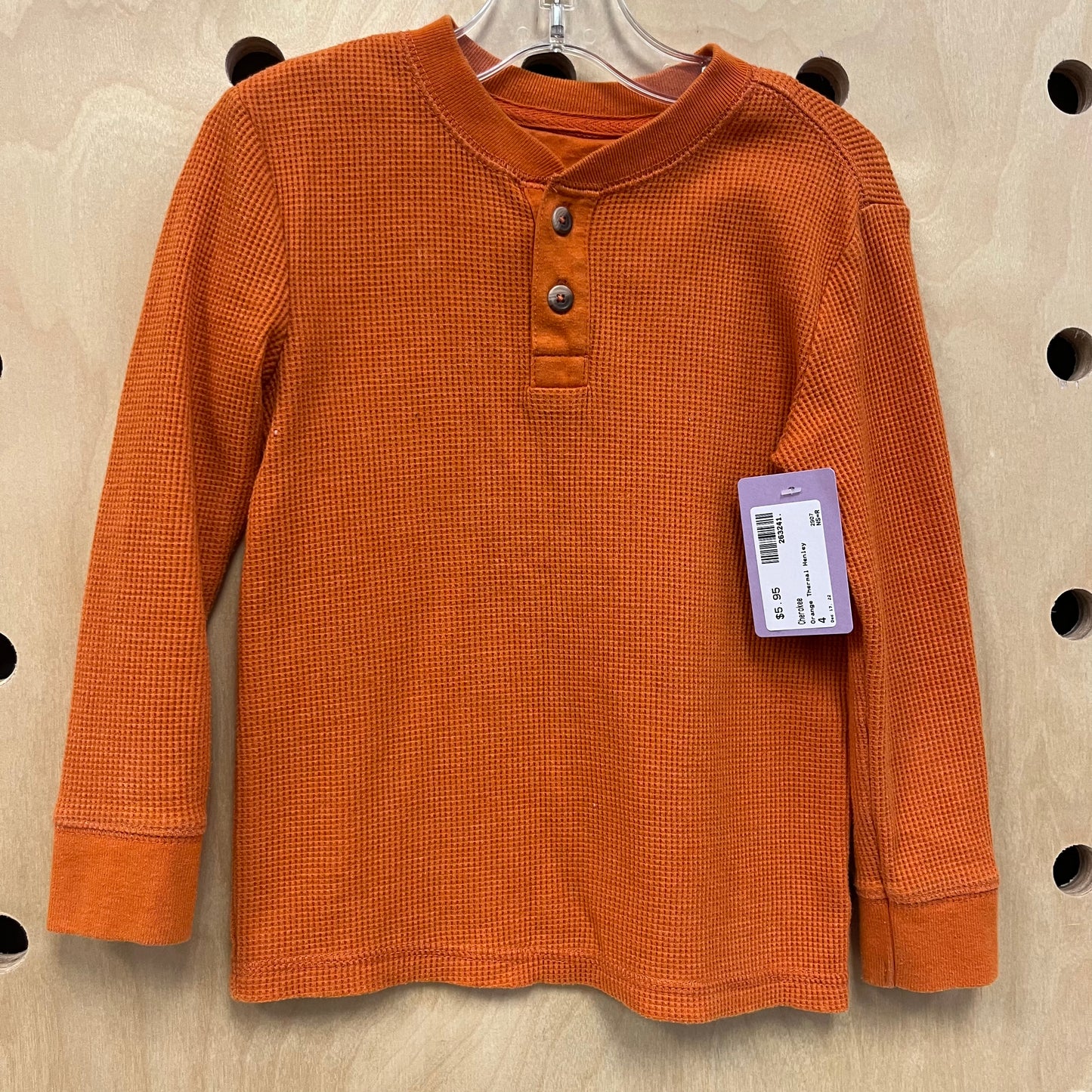 Orange Thermal Henley