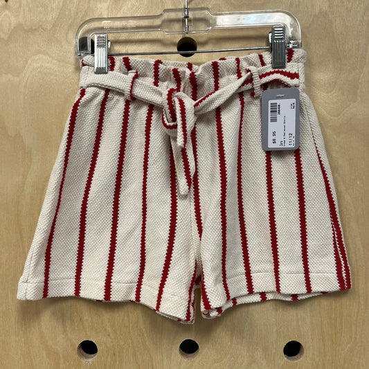 Cream & Red Woven Shorts