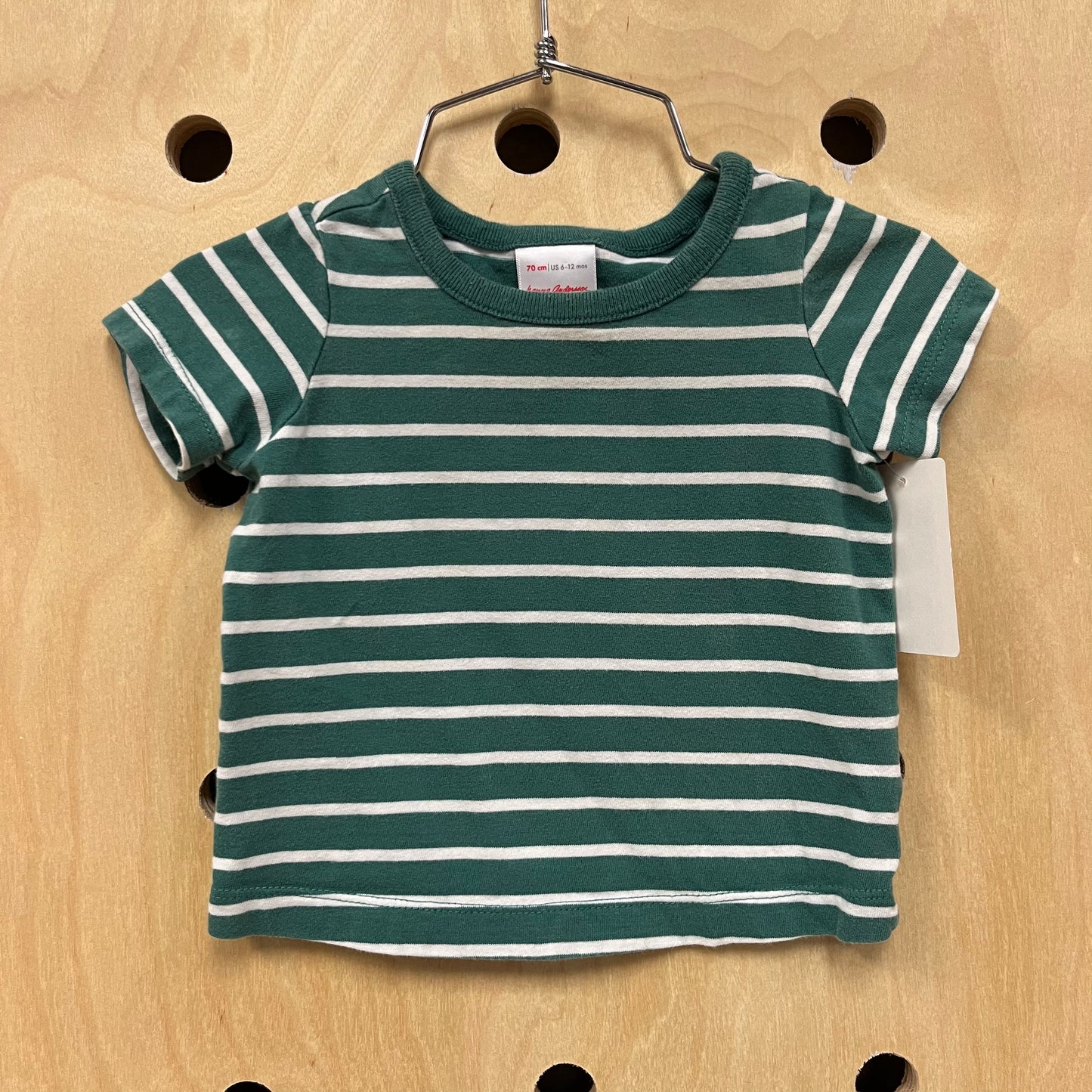 Moss + White Striped Tee
