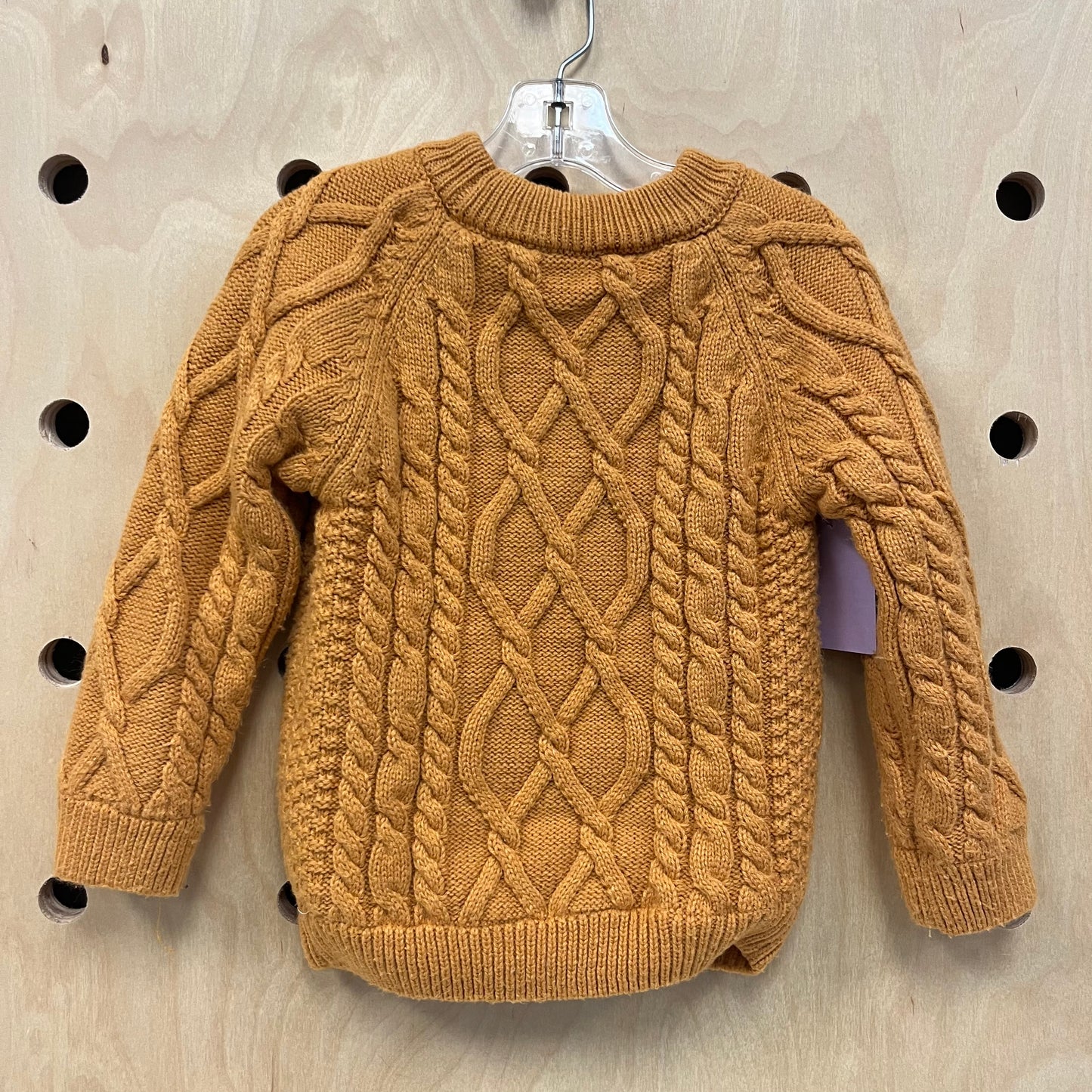 Golden Lined Cable Knit Sweater