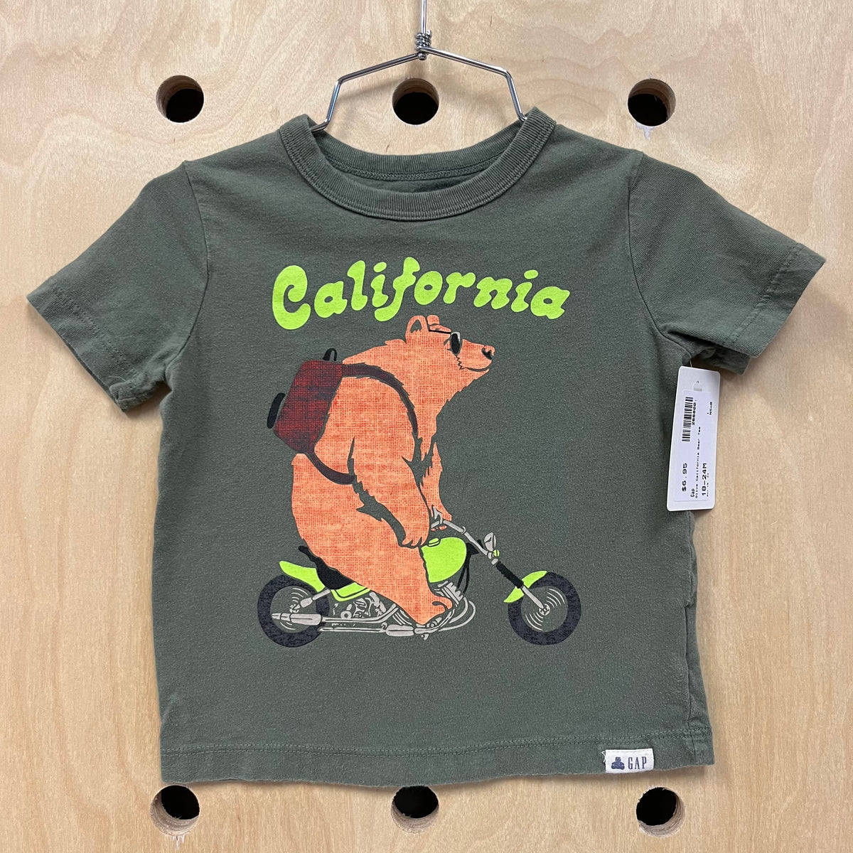 Olive California Bear Tee