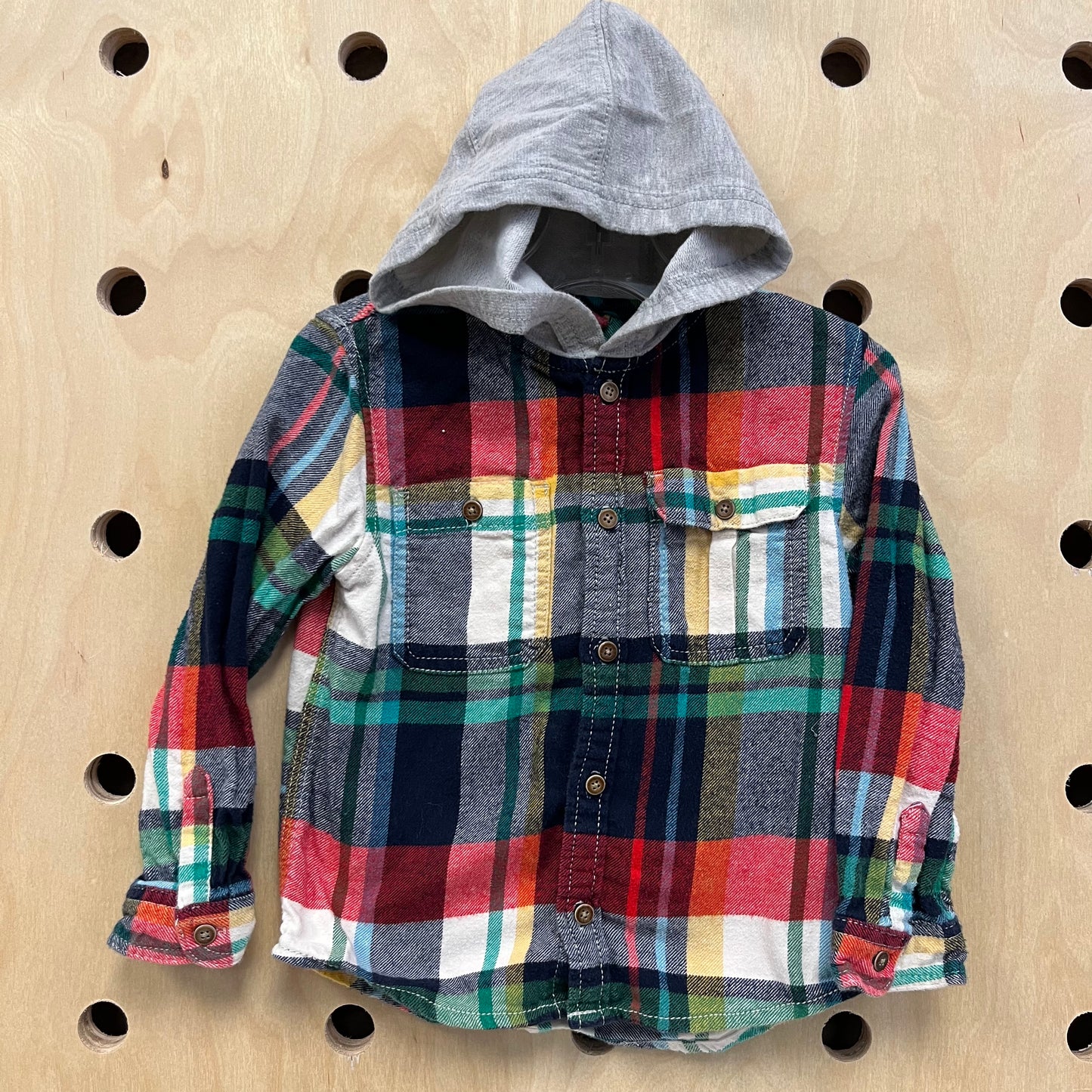 Colorful Plaid Hooded Flannel