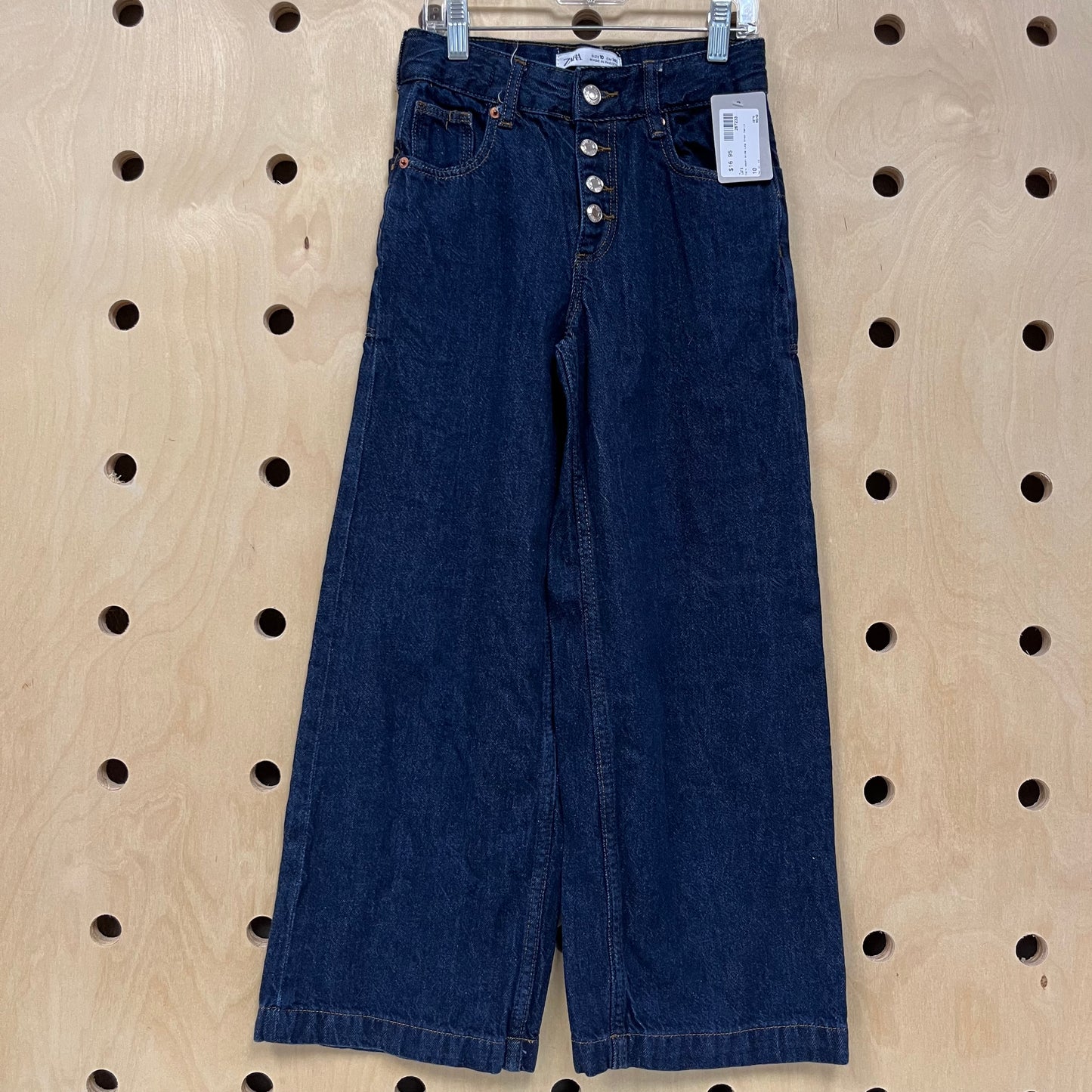 Dark Wash Wide Leg Snap Denim