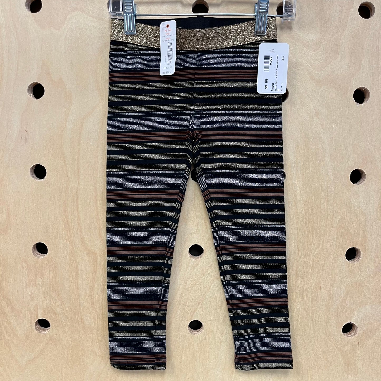 Black Rust & Gold Leggings NEW