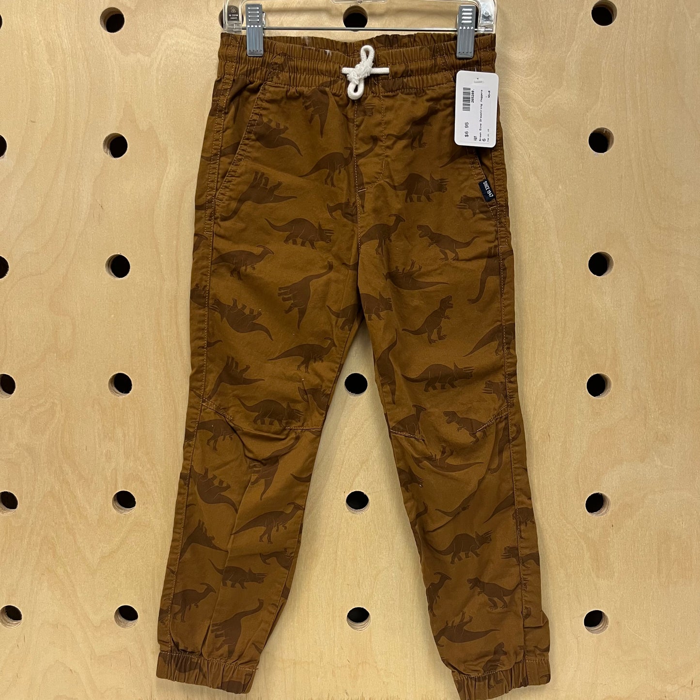Brown Dino Drawstring Joggers