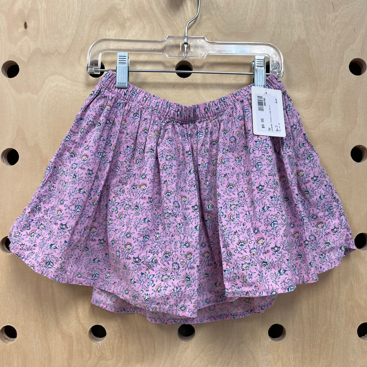 Lavender Floral Lined Skirt