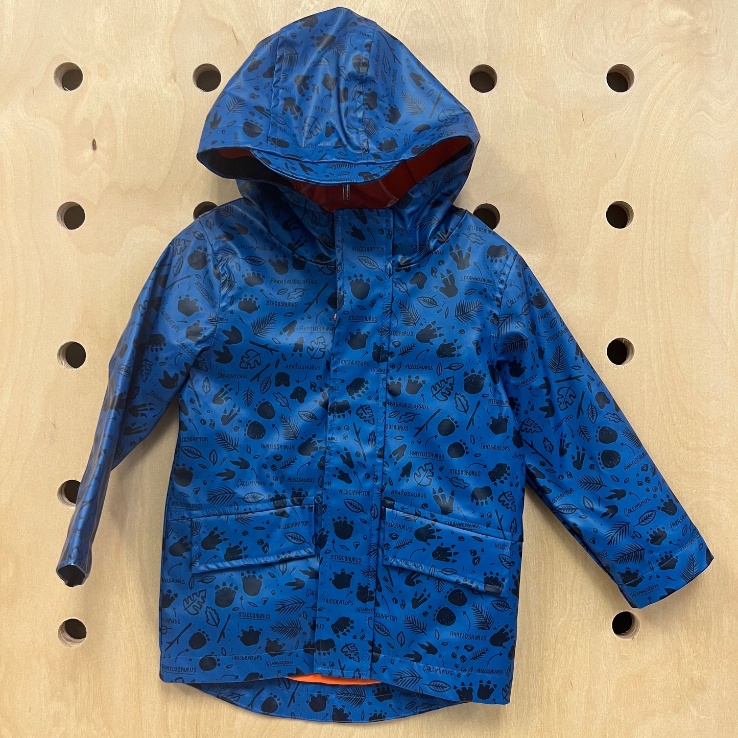 Blue Dino Tracks Rain Coat